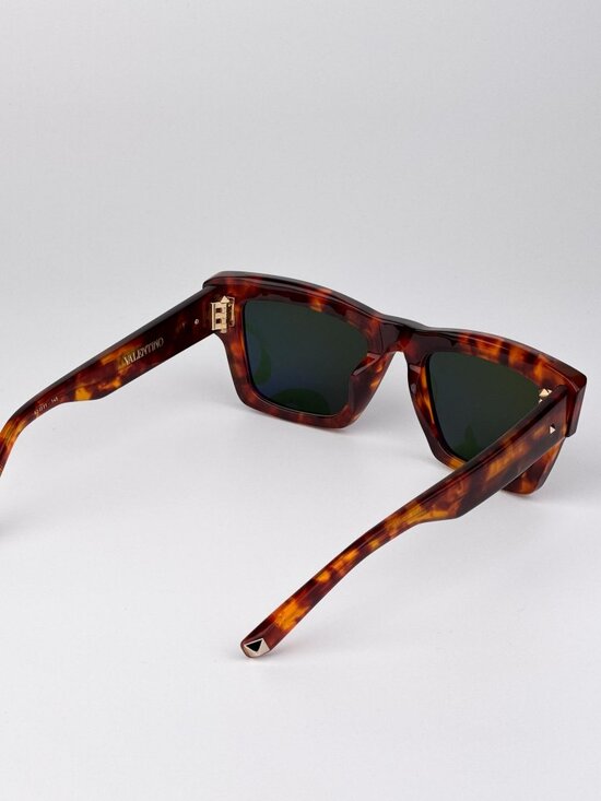 Valentino XXII VLS-106 X Square Sunglasses – Havana / Green (Unisex) main image 4